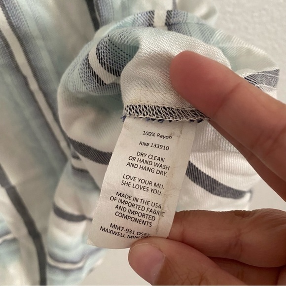 NWT Show Me Your Mumu Women's Size Small Blue Striped Maxwell Mini Dress - Picture 2 of 5